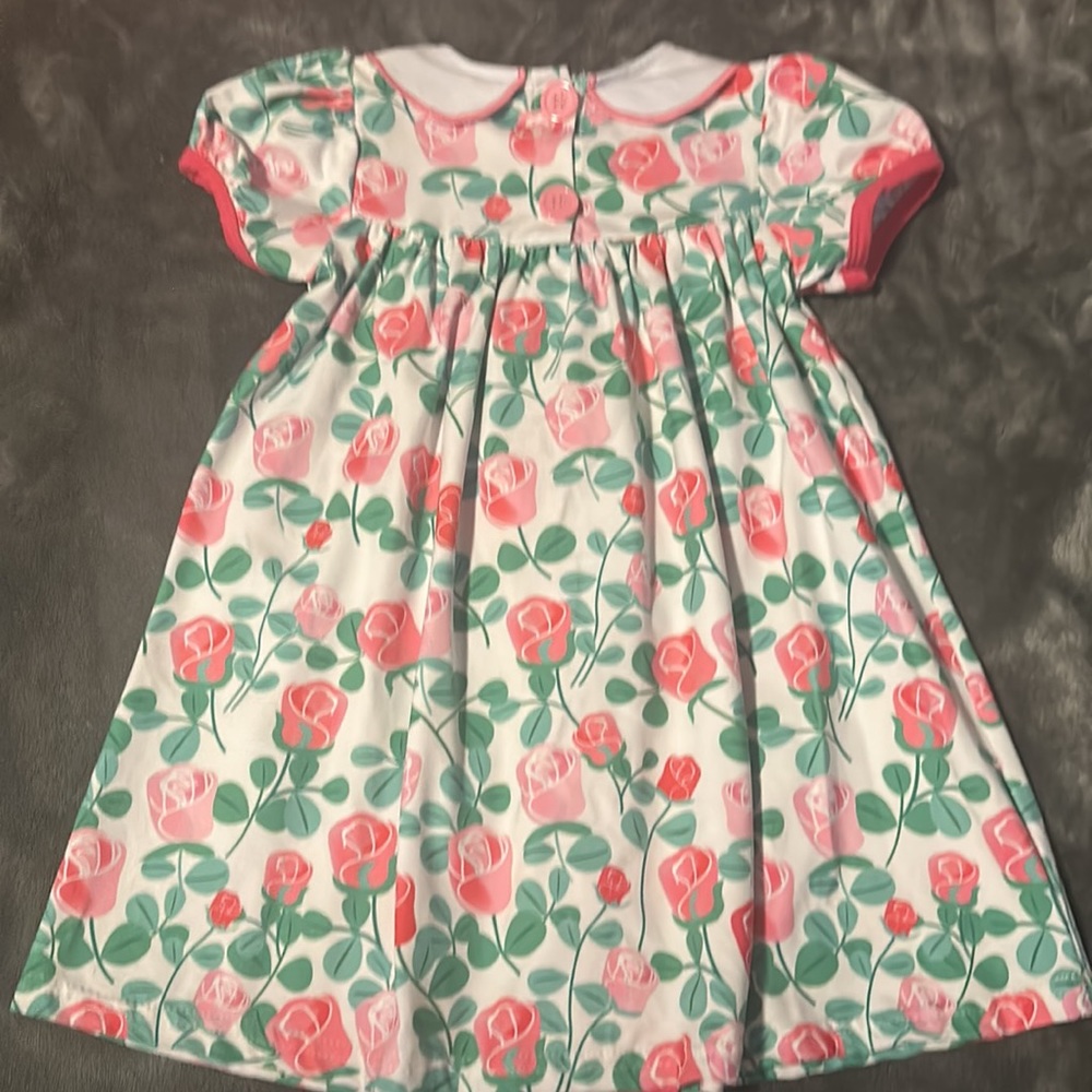 Rose printed Valentine’s Day dress size 2t - Picture 3 of 3